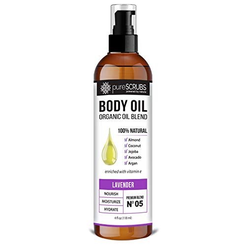 412GnHrN0TL.jpg pureSCRUBS Ultra Moisturizing LAVENDER BODY OIL Spray For Dry Skin, Massage, Cuticles & More, Organic Blend of Jojoba, Argan, Coconut, Sweet Almond & Avocado Oils Enriched with Vitamin E - Lg 4oz - Image 1