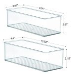 Hudgan 8 Pack Clear Plastic Drawer Organizer Bins Set, Stackable Cutlery Storage Bins Trays for Organizing Kitchen Supplies, Bathroom Supplies, Office Supplies, Crafts, Gadgets, Cabinet Supplies - Image 3