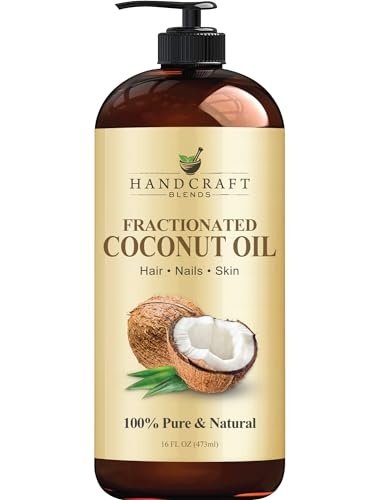 Version 1.0.0 Handcraft Blends Fractionated Coconut Oil - 16 Fl Oz - 100% Pure and Natural - Premium Grade Oil for Skin and Hair - Carrier Oil - Hair and Body Oil - Massage Oil - Hair Tonic - Image 1