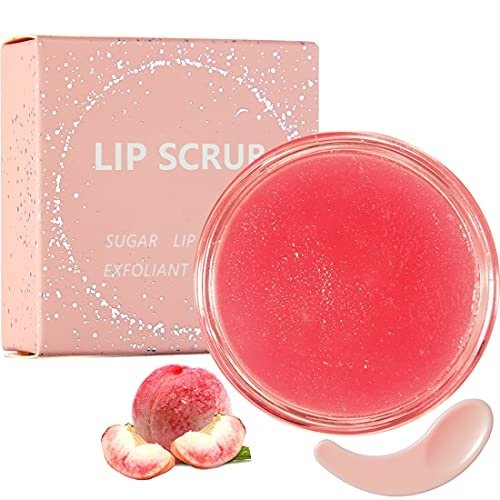 Lip Scrub, (Peach) Lip Scrubs Exfoliator & Moisturizer, Vegan Cruelty-Free Lip Sugar Scrub, Natural Gentle Lip Treatment, Dry Lip Treatment Polish & Lip Exfoliator by Samnyte