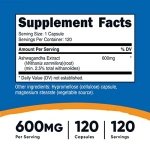 Nutricost Ashwagandha Herbal Supplement 600mg, 120 Capsules - Vegetarian, Non-GMO, Gluten Free, Ashwagandha Root - Image 5