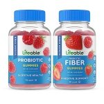 Lifeable Sugar Free Probiotic + Prebiotic Fiber, Gummies Bundle - Great Tasting, Vitamin Supplement, Gluten Free, GMO Free, Chewable Gummy