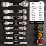 Zulay Kitchen Stackable Magnetic Spoons Set of 8 - Dual Sided Magnetic Measuring Spoons Set Fits In Spice Jars - Stainless Steel Measuring Spoons Magnetic For Dry and Liquid Ingredients (Black) - Image 5