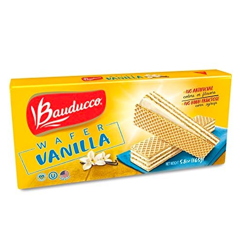Bauducco Vanilla Wafers - Crispy Wafer Cookies With 3 Delicious, Indulgent, Decadent Layers of Vanilla Flavored Cream - Delicious Sweet Snack or Desert - 5.82oz (Pack of 1)