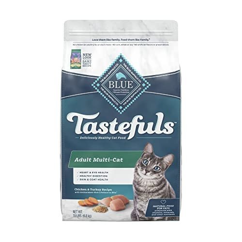 61ot9SwHo5L.jpg Blue Buffalo Tastefuls Multi Cat Natural Adult Dry Cat Food, Chicken and Turkey 15lb bag - Image 1