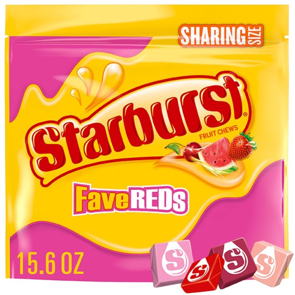 Version 1.0.0 STARBURST FaveReds Fruit Chews Summer Candy, Sharing Size, 15.6 oz Resealable Bag - Image 1