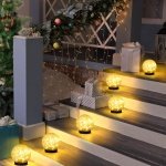 ASOMST 2-Pack Garden Solar Lights Outdoor, Cracked Glass Ball Light Waterproof, Decorative Solar Globe Lights Warm White for Yard Pathway Patio Lawn - Image 7