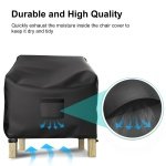 BROSYDA Patio Chair Covers for Outdoor Furniture Waterproof 2 Pack, Lawn Chair Covers 600D Heavy Duty Oxford Cloth, Large Covers for Lounge Lawn Deep Seat Black 38" W x 31" D x 29" H - Image 4